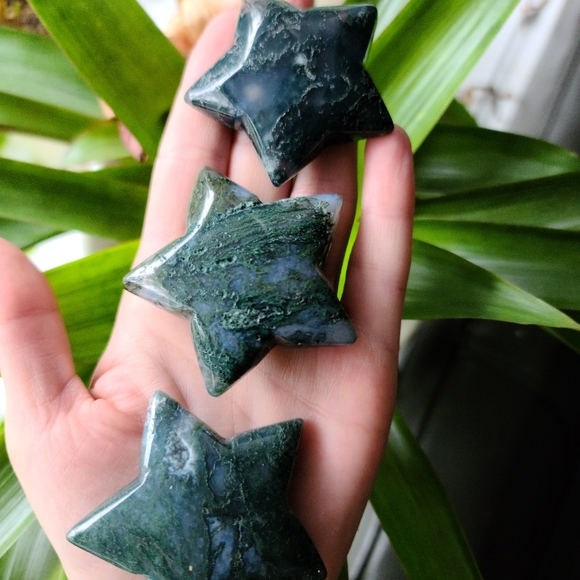 Moss agate stars - Picture 1 of 4